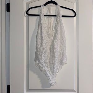 Free People white lace body suit size medium